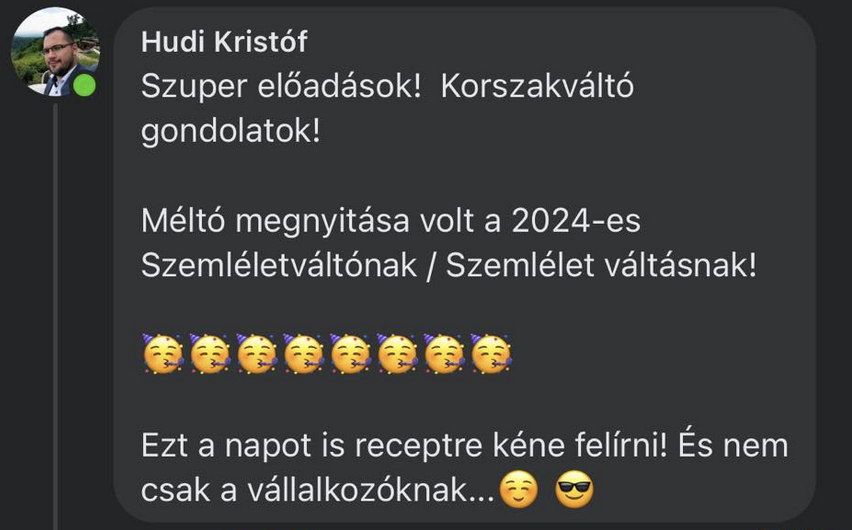 Évindító Meglökő Nap Szemléletváltó Mentorprogram vállalkozásfejlesztés